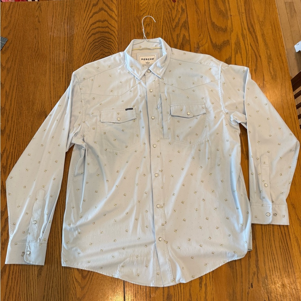 Poncho Outdoors - The Maria Jose Men's Blue Shirt